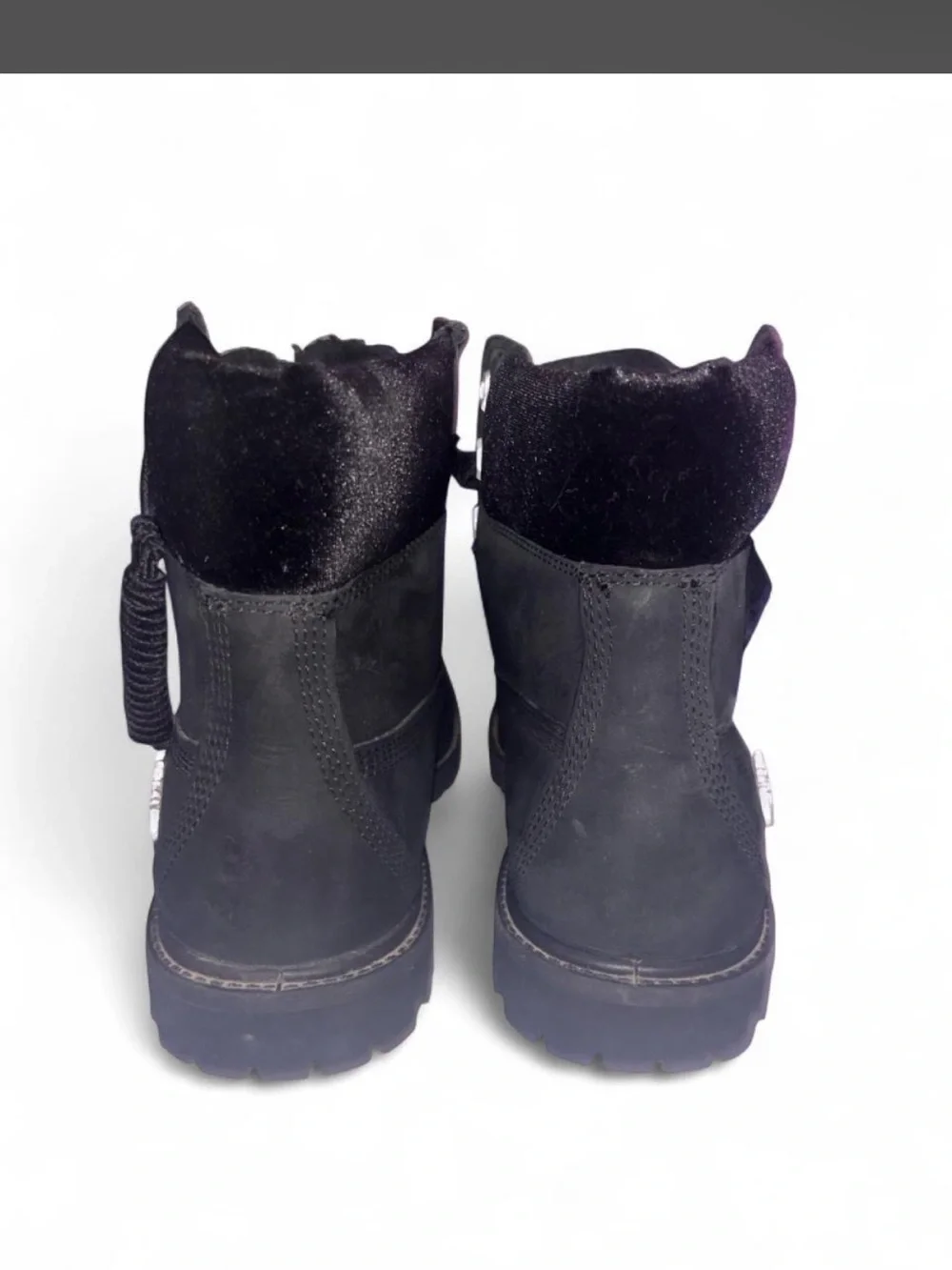 Timberland Black Nubuck Lace-Up Work Boots